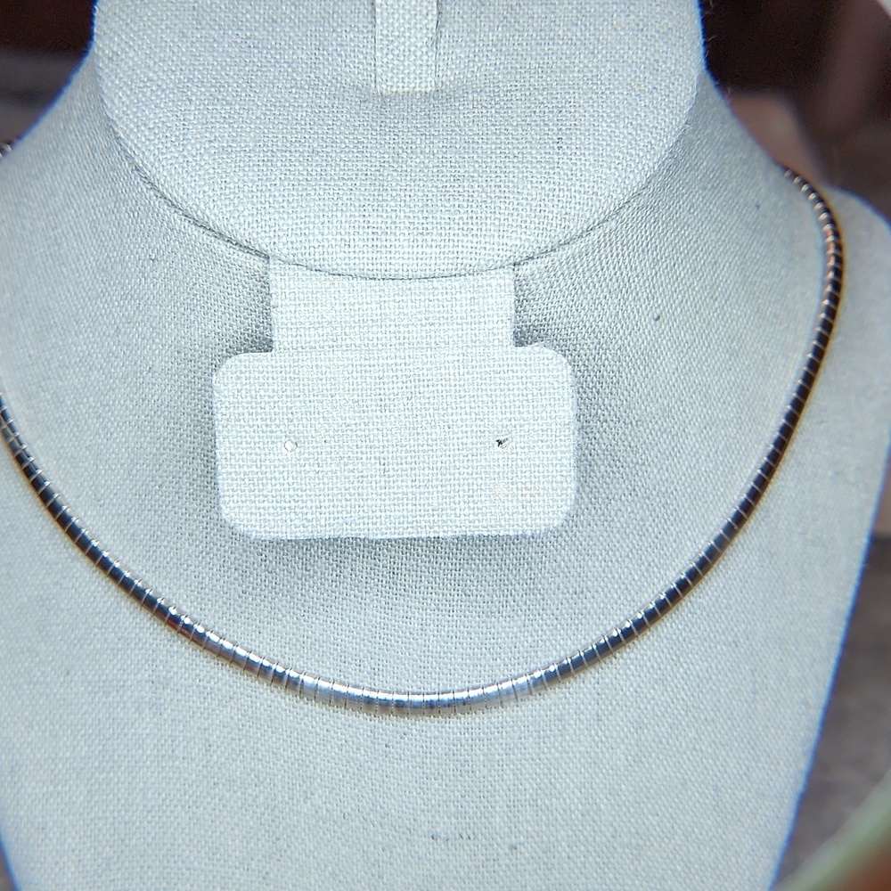 Italian flat snake sterling silver 16 inch necklace